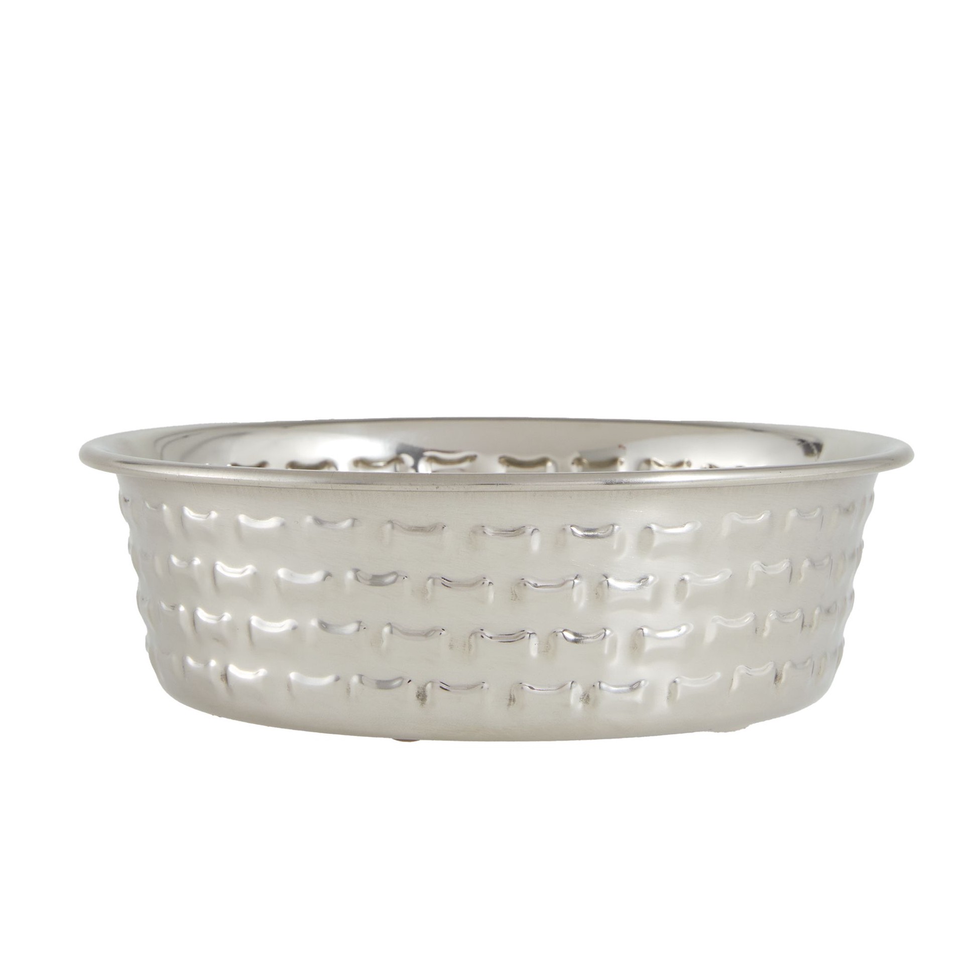 slide 1 of 1, Top Paw Embossed Bones Stainless Steel Dog Bowl, 24 fl oz