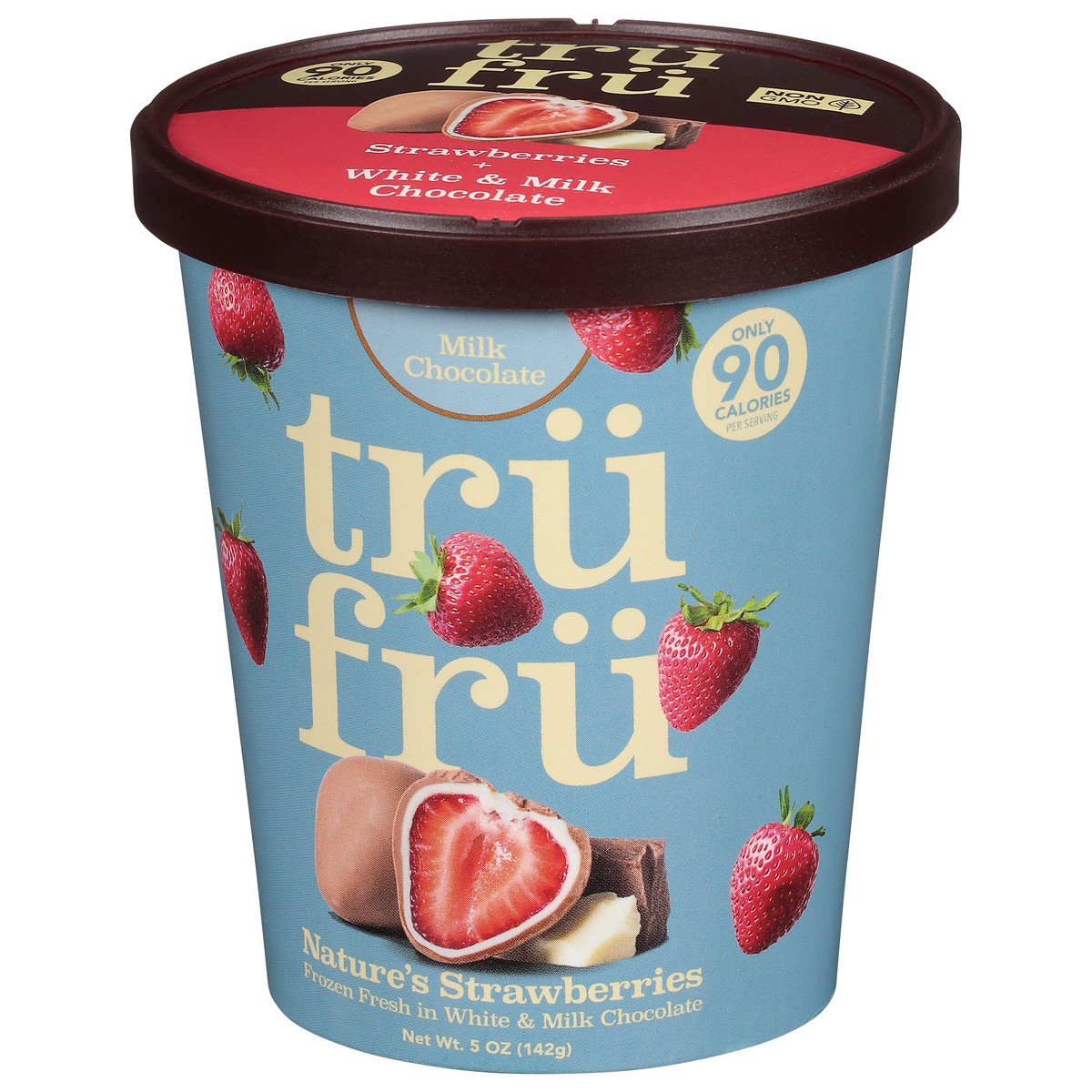 slide 4 of 9, Tru Fru White Stwberries Milk Choc, 5 oz