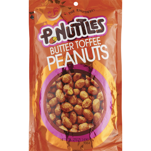 slide 1 of 1, P. Nuttles Butter Toffee Peanuts, 5.25 oz