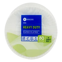 SE Grocers Paper Plates 9" Lunch Size Heavy Duty - 80 CT