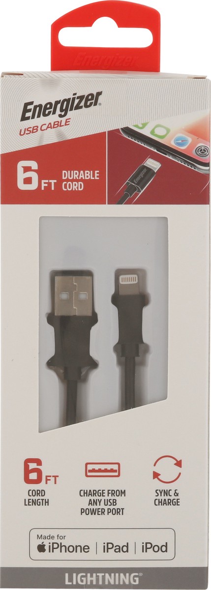 slide 2 of 9, Energizer Usb Lightning Cabl, 1 ct