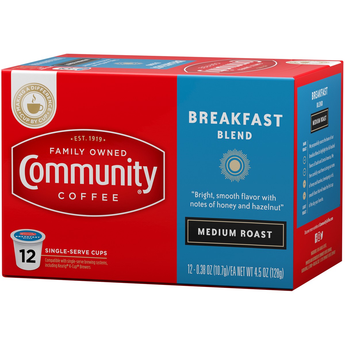 slide 9 of 13, Community Coffee Coffee, Medium Roast, Breakfast Blend, K-Cup Pods, 12 ct