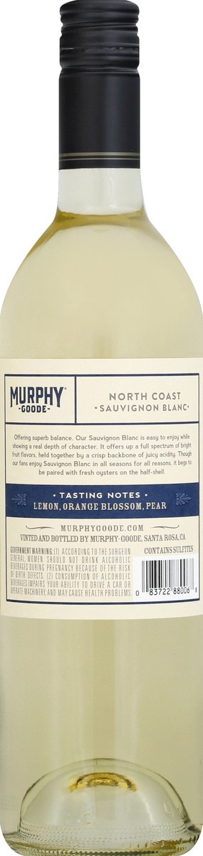 slide 4 of 7, Murphy-Goode North Coast Sauvignon Blanc White Wine, 750ml, 750 ml