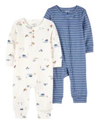 Carter's Baby 2-Pack Zip-Up Jumpsuits Multi 6M