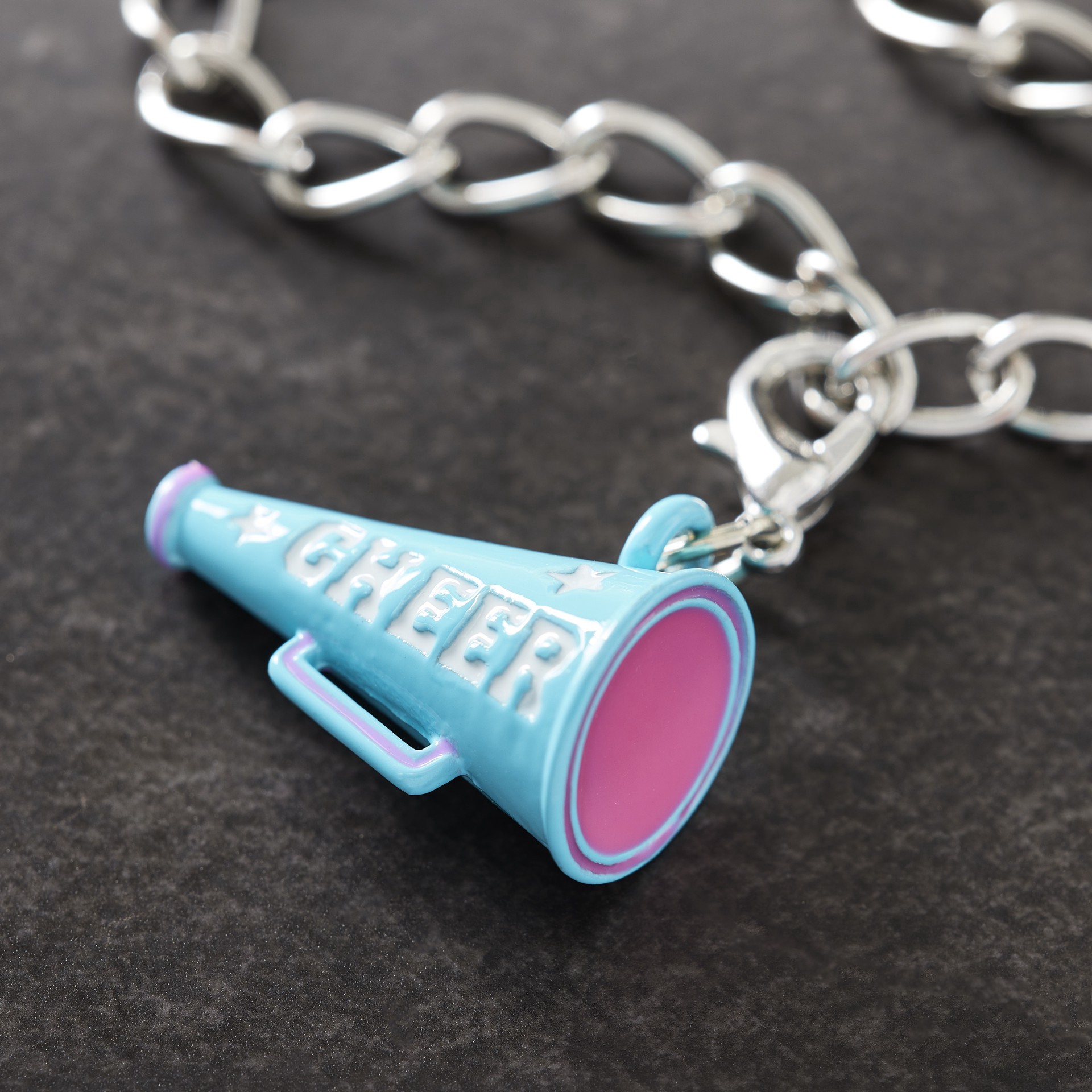 slide 2 of 3, Blue Cheer Megaphone Charm By Bead Landing, 13 mm charm diameter