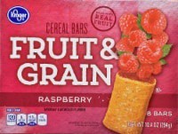 slide 1 of 1, Kroger Fruit & Grain Cereal Bars - Raspberry, 8 ct; 1.3 oz