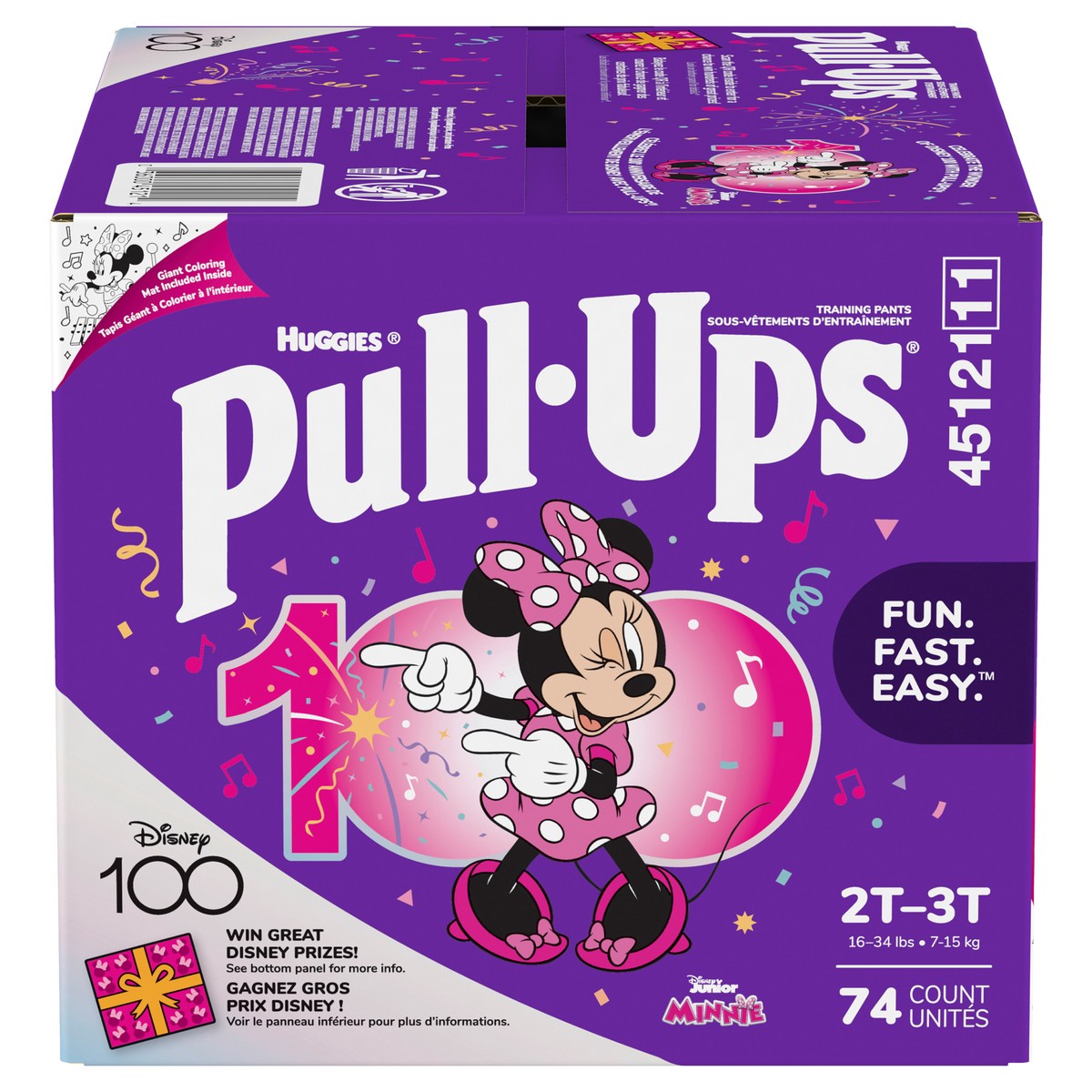 slide 1 of 5, Pull-Ups Girls' Potty Training Pants, 2T-3T (16-34 lbs), 74 Count, 74 ct