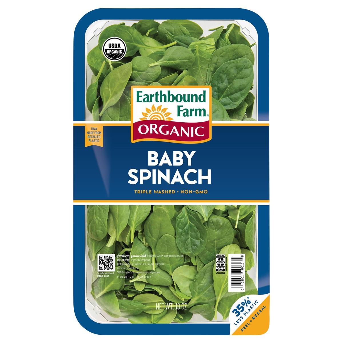 slide 1 of 3, Earthbound Farm Organic, Baby Spinach, 10 oz, 10 oz