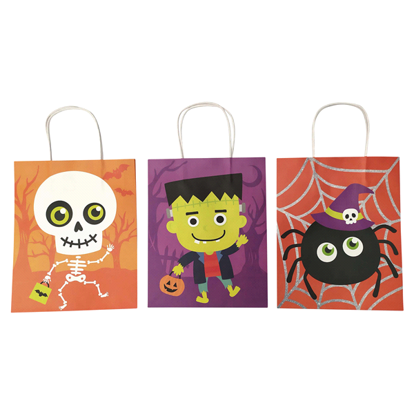 slide 1 of 1, Meijer Halloween Gift Bags, Assorted Styles, 1 ct