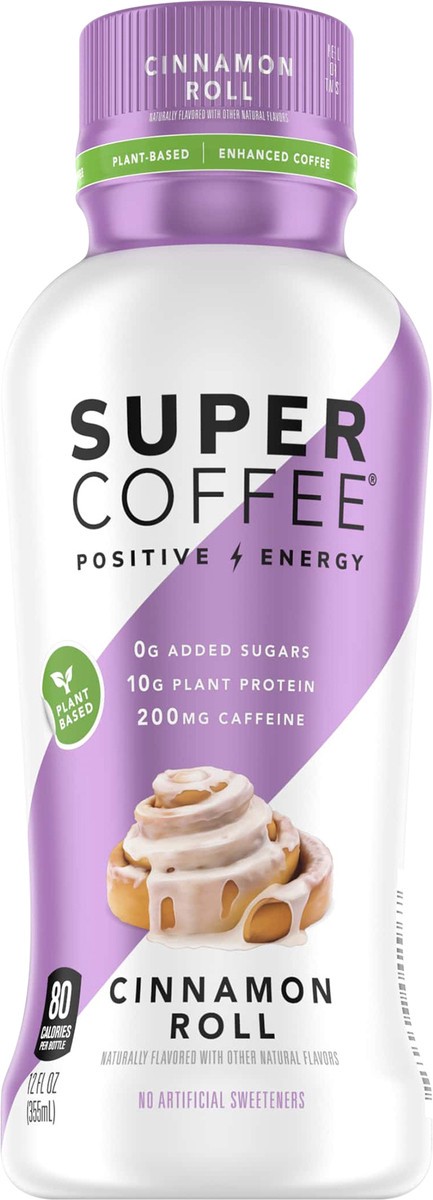 slide 6 of 10, Super Coffee Cinnamon Roll Enhanced Coffee - 12 fl oz, 12 fl oz