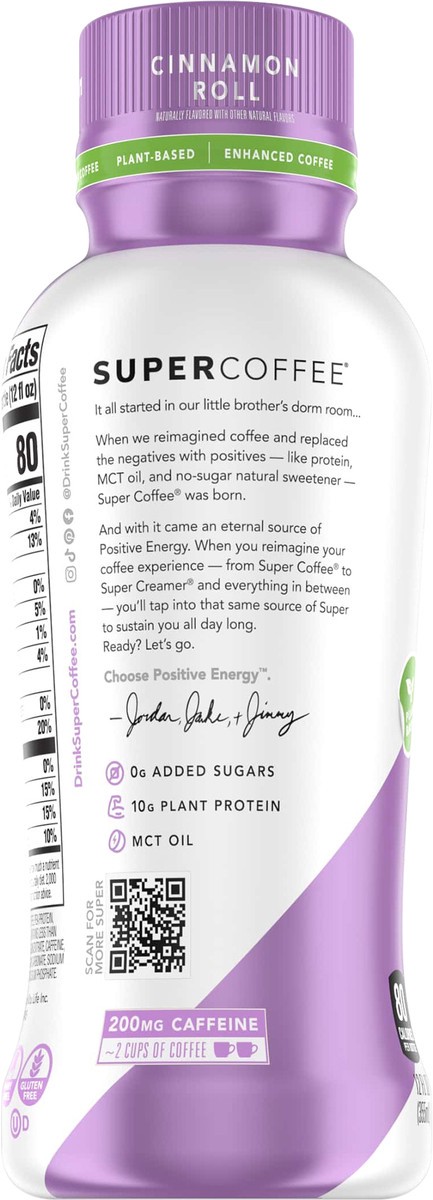 slide 10 of 10, Super Coffee Cinnamon Roll Enhanced Coffee - 12 fl oz, 12 fl oz