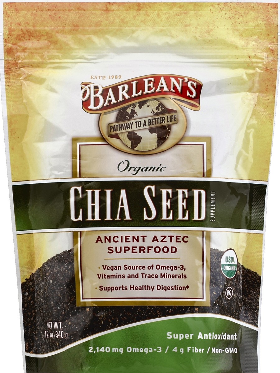 slide 2 of 2, BARLEAN'S Barleans Chia Seed Pouch, 12 oz