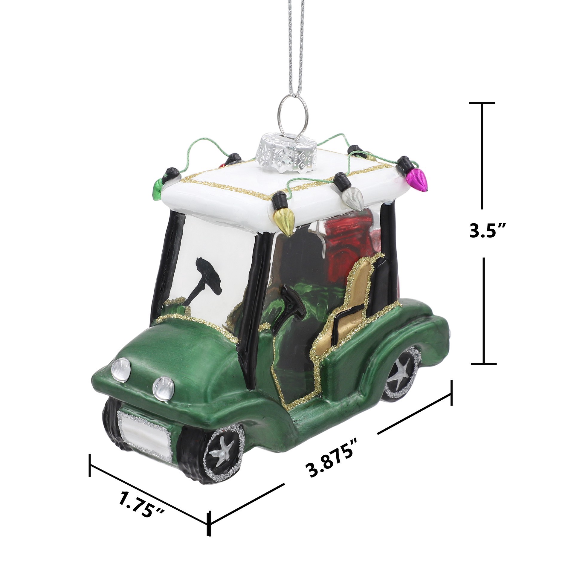 slide 4 of 4, 4" Golf Cart Glass Ornament By Ashland, 4 in