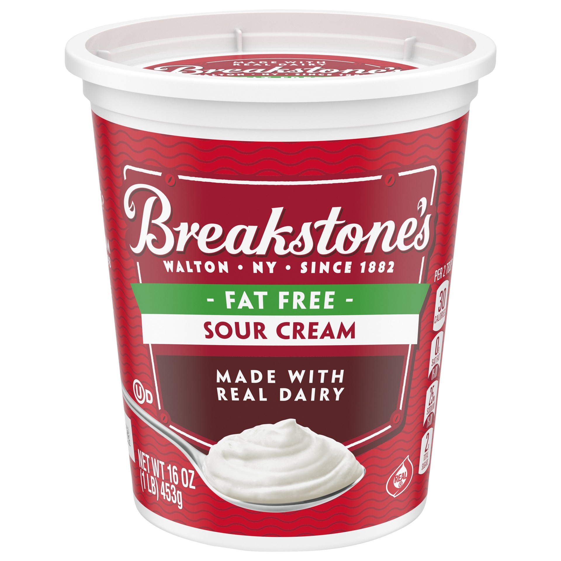 slide 1 of 6, Breakstone's Fat Free Sour Cream, 16 oz Tub, 16 oz