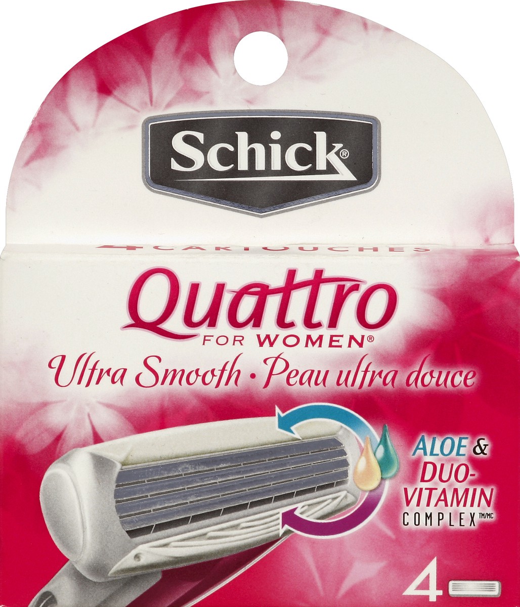 slide 3 of 4, Schick 00841058037187 - Quattro for Women Ultra Smooth Refill 4ct, 4 ct