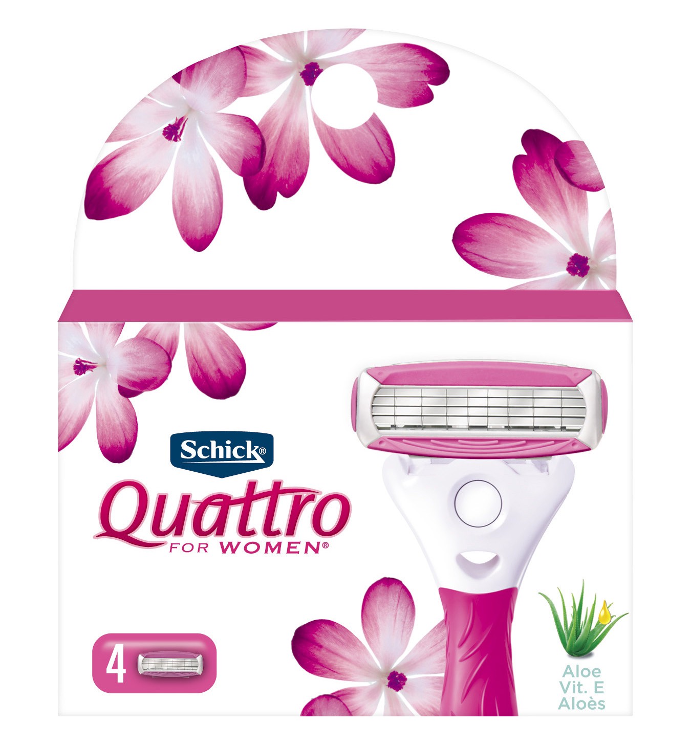 slide 1 of 4, Schick 00841058037187 - Quattro for Women Ultra Smooth Refill 4ct, 4 ct