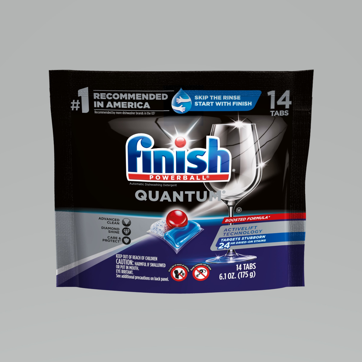 slide 1 of 1, Finish Quantum Dishwasher Detergent, Premium Dishwashing Pods, 14 ct, 14 ct