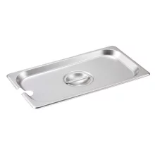 Winco 1/3 Size Slotted Stainless Steel Cover Pan