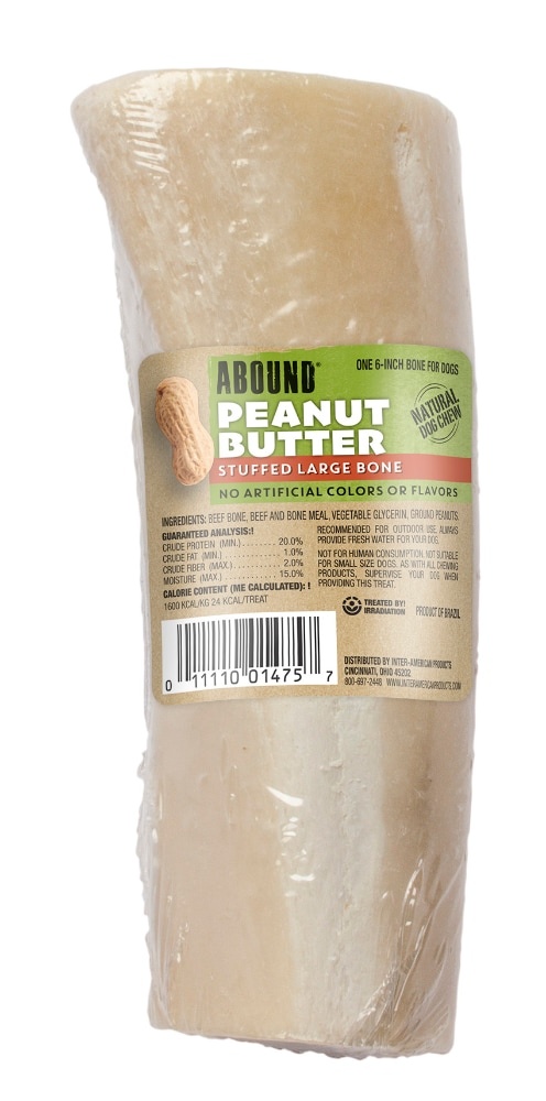 slide 1 of 1, Abound Peanut Butter And Chicken Flavored Stuffed Bone, 1 ct