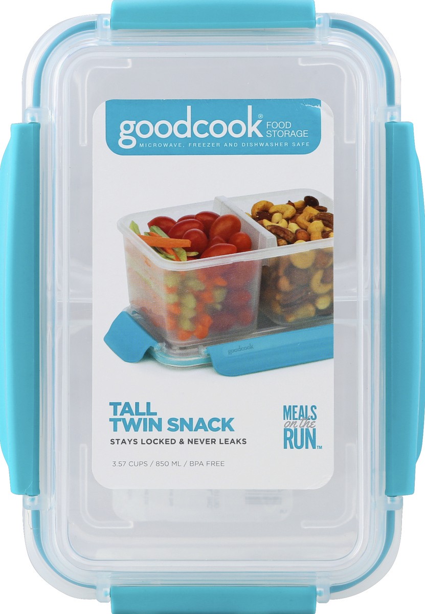 slide 2 of 6, Good Cook Tall Split Snack Container, 34 oz