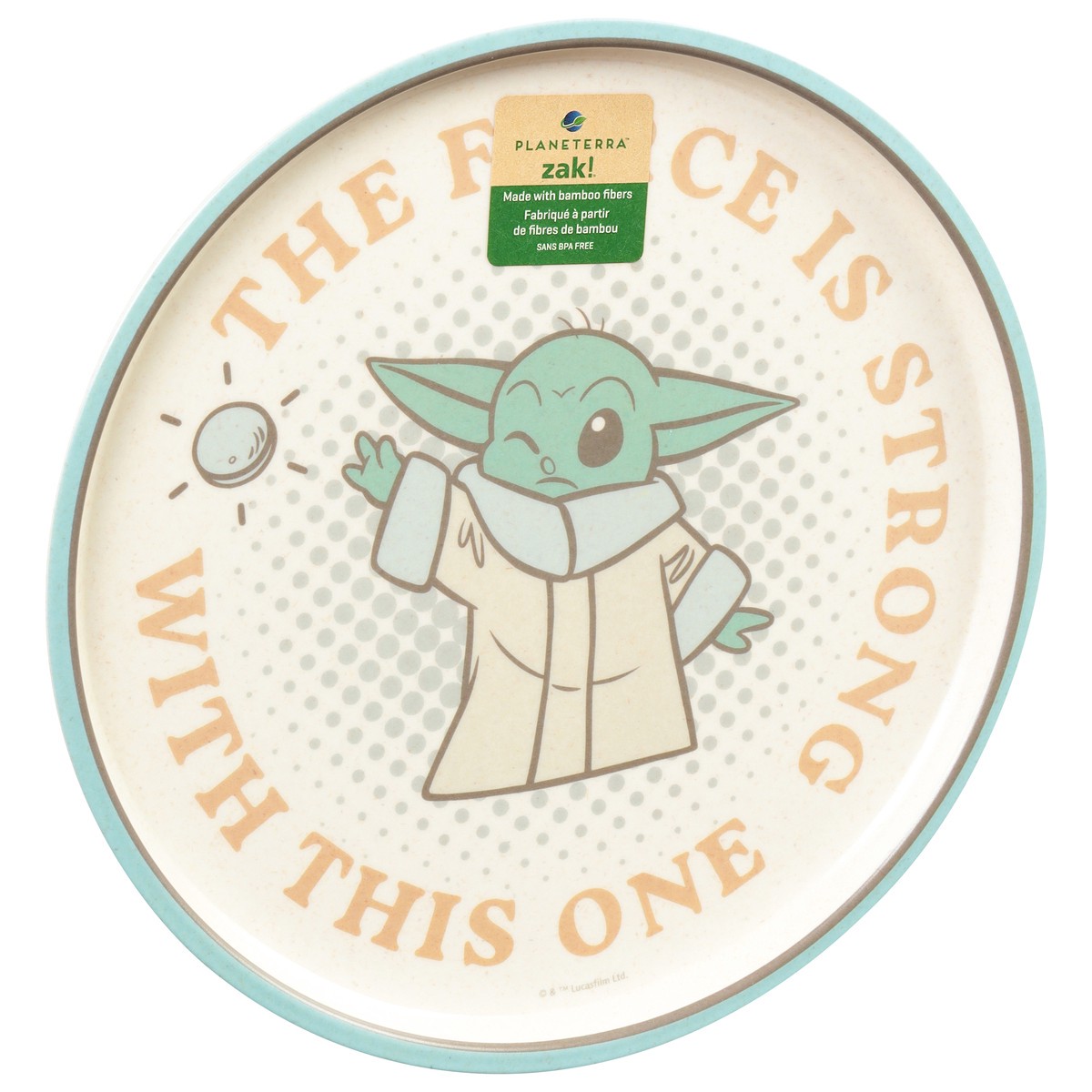 slide 7 of 9, Zak! Designs Star Wars 8 Inch Mandalorian the Child Melamine Bamboo Plate with Rim 1 ea, 1 ct