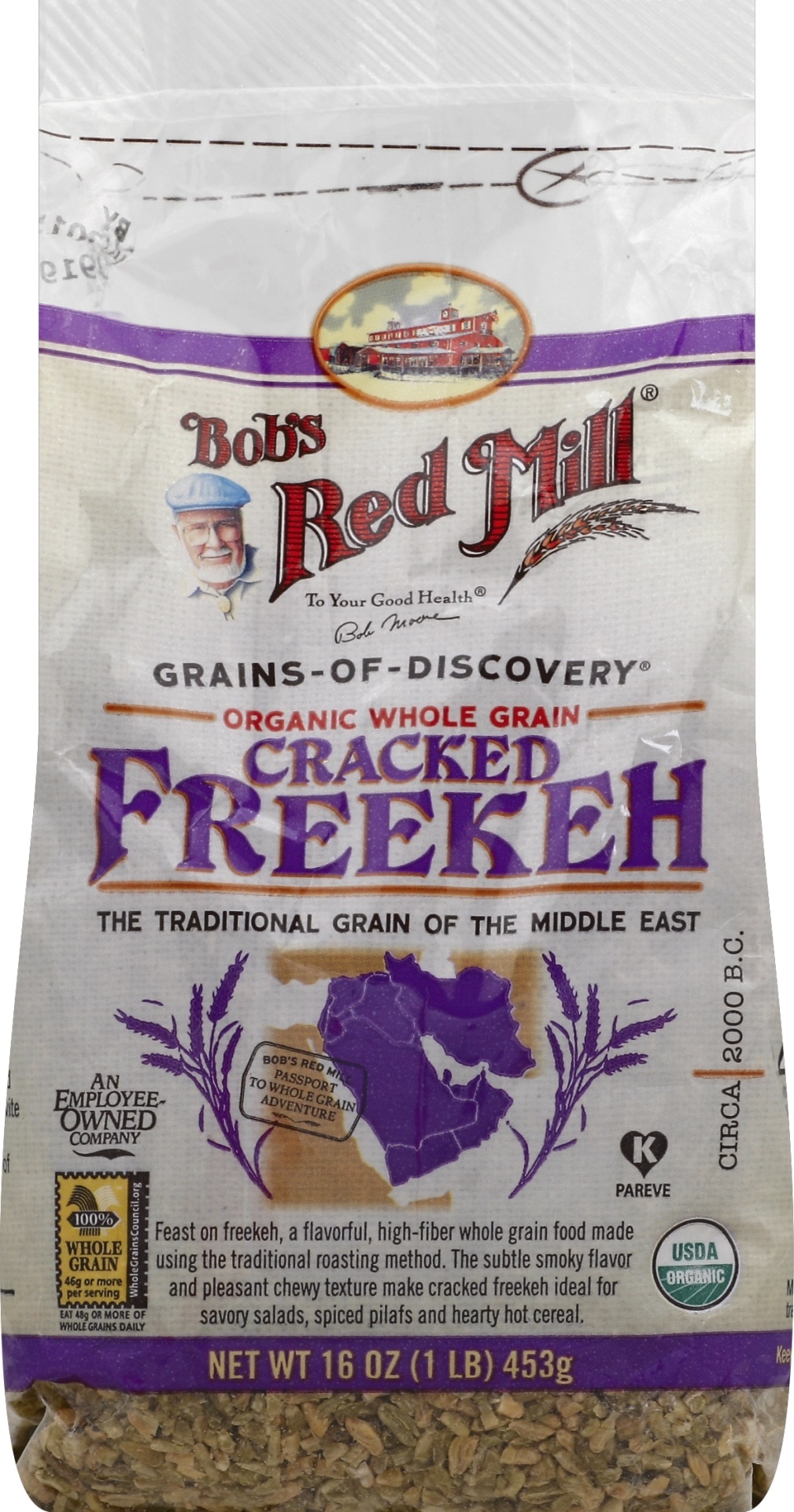 slide 1 of 1, Bob's Red Mill Organic Whole Grain Cracked Freekeh, 16 oz