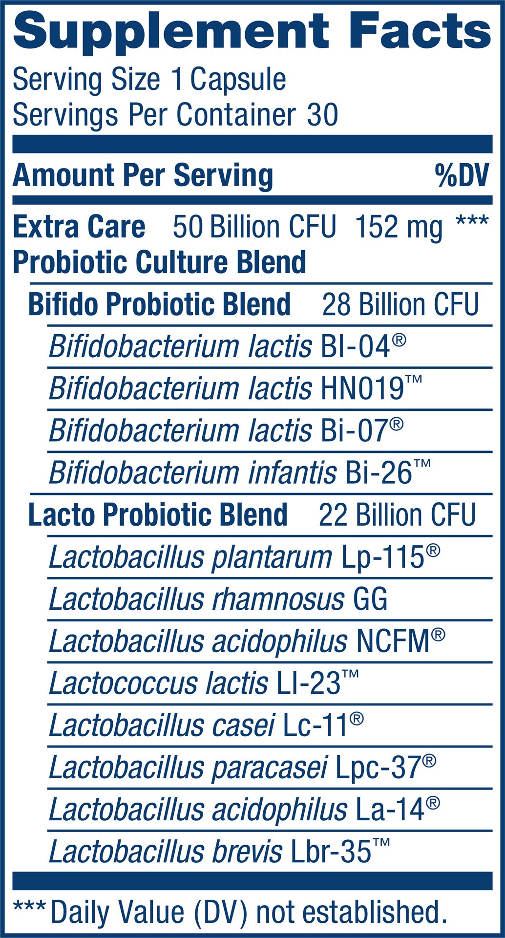 slide 2 of 5, Renew Life Extra Care Go-Pack Probiotic Supplement, 30 Vegetarian Probiotic Capsules, 50 Billion CFU, 30 ct