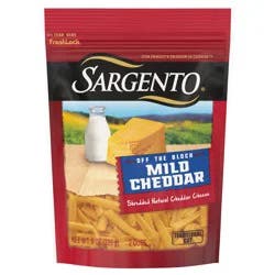 Sargento Shredded Mild Natural Cheddar Cheese, Traditional Cut, 8 oz.