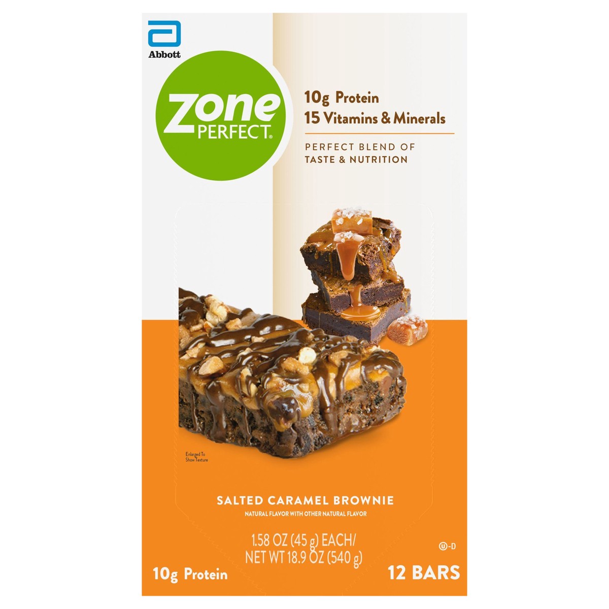 slide 5 of 8, Zone Perfect ZonePerfect Protein Bar Salted Caramel Brownie Bars 12-1.58 oz Bars, 12 ct