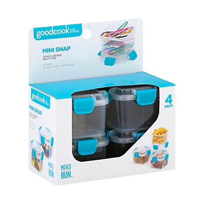 slide 1 of 6, Good Cook Bradshaw International, Inc. Good Cook Food Storage, Mini Snap, 4 Pack, 4 ct