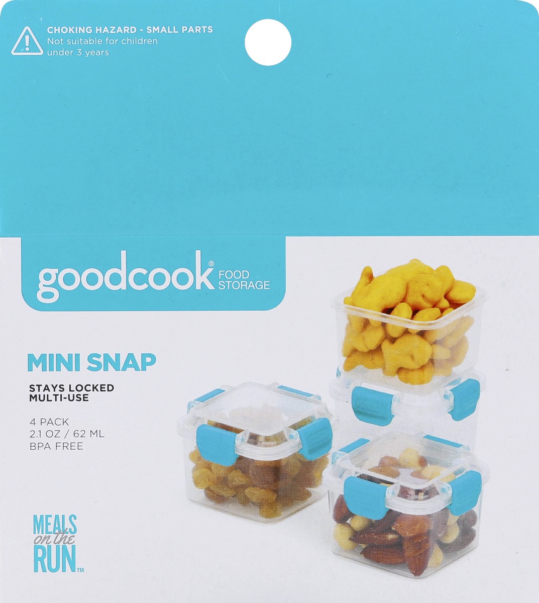 slide 6 of 6, Good Cook Bradshaw International, Inc. Good Cook Food Storage, Mini Snap, 4 Pack, 4 ct