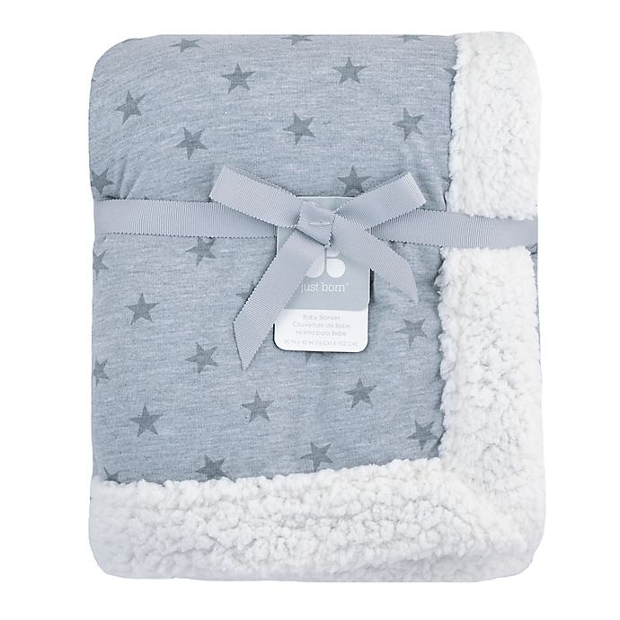 slide 2 of 2, Just Born Plush Star Blanket - Heather Grey, 1 ct