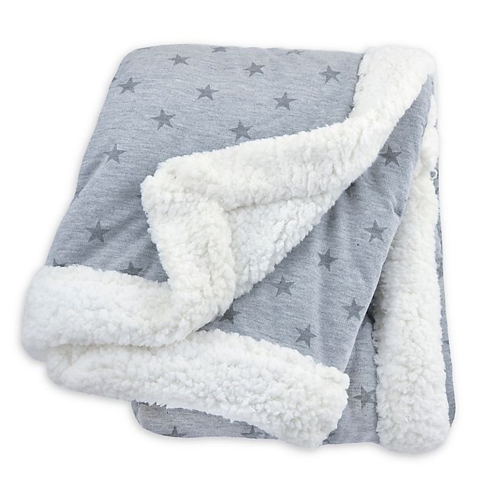 slide 1 of 2, Just Born Plush Star Blanket - Heather Grey, 1 ct