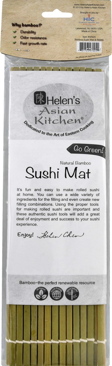 slide 4 of 11, Helen's Asian Kitchen Sushi Mat & Paddle 1 ea, 1 ct