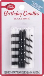 Betty Crocker Black & White Birthday Candles, 2.4 inch