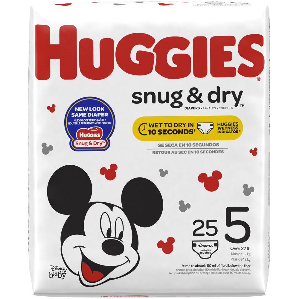 slide 2 of 3, Huggies Snug & Dry Diapers Size 5, 25 ct