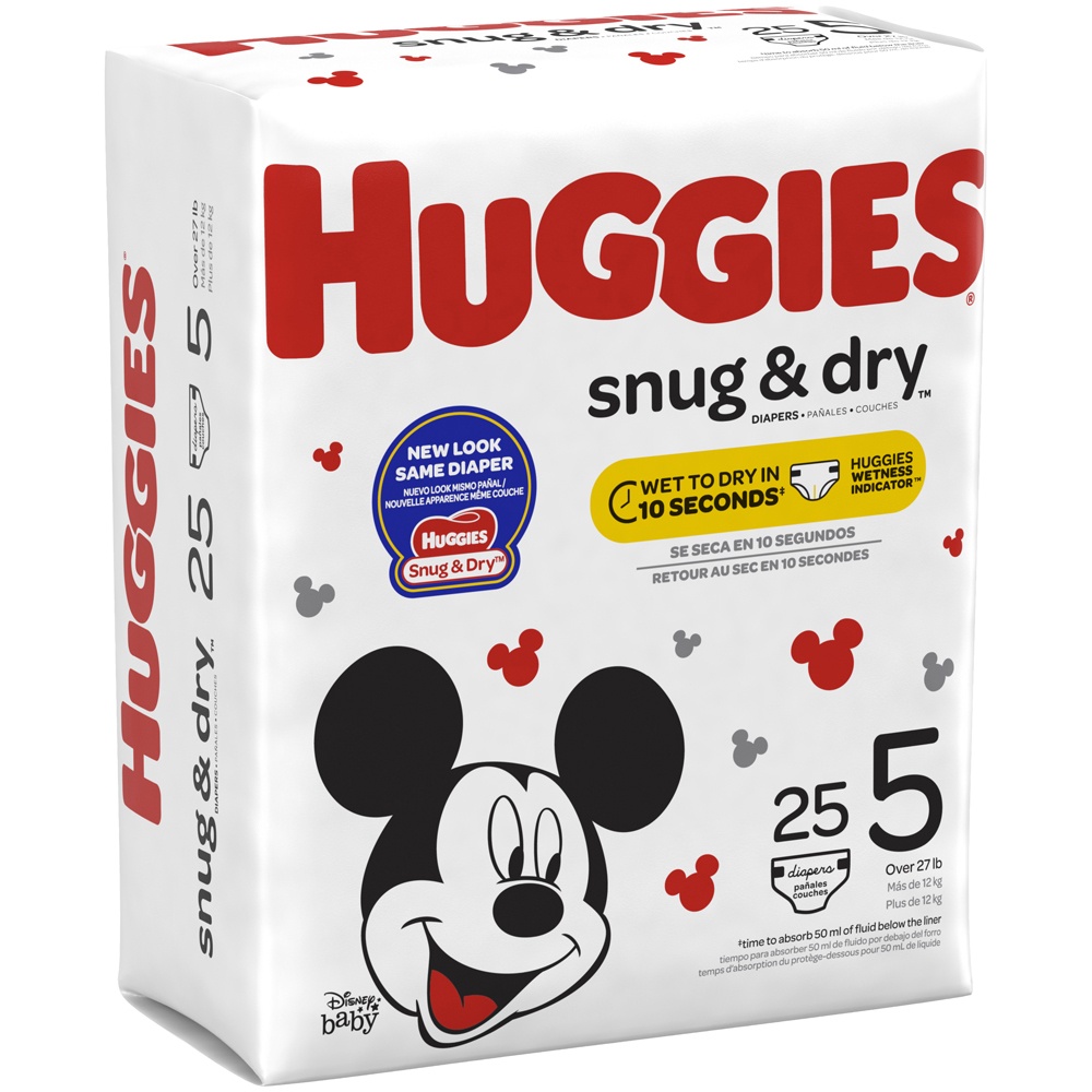 slide 3 of 3, Huggies Snug & Dry Diapers Size 5, 25 ct