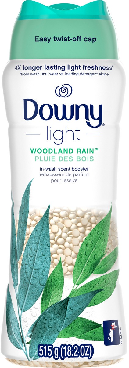 slide 7 of 8, Downy Light Laundry Scent Booster Beads for Washer, Woodland Rain, 18.2 oz, with No Heavy Perfumes, 18.2 oz
