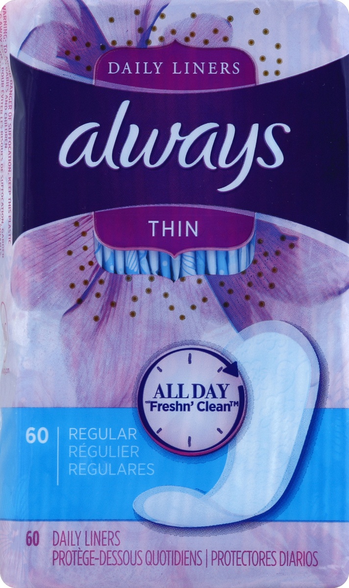 slide 4 of 6, Always Daily Liners, 60 ct