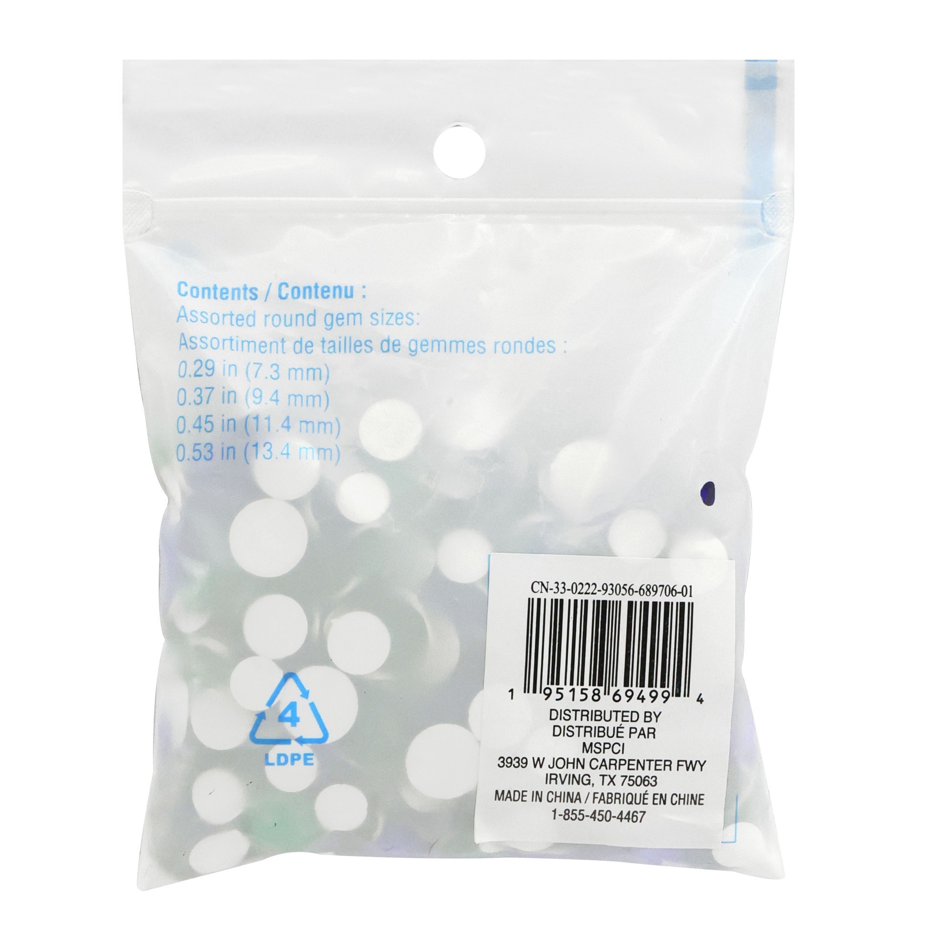 slide 2 of 3, Green & Blue Round Mix Gems By Creatology, 70 gram