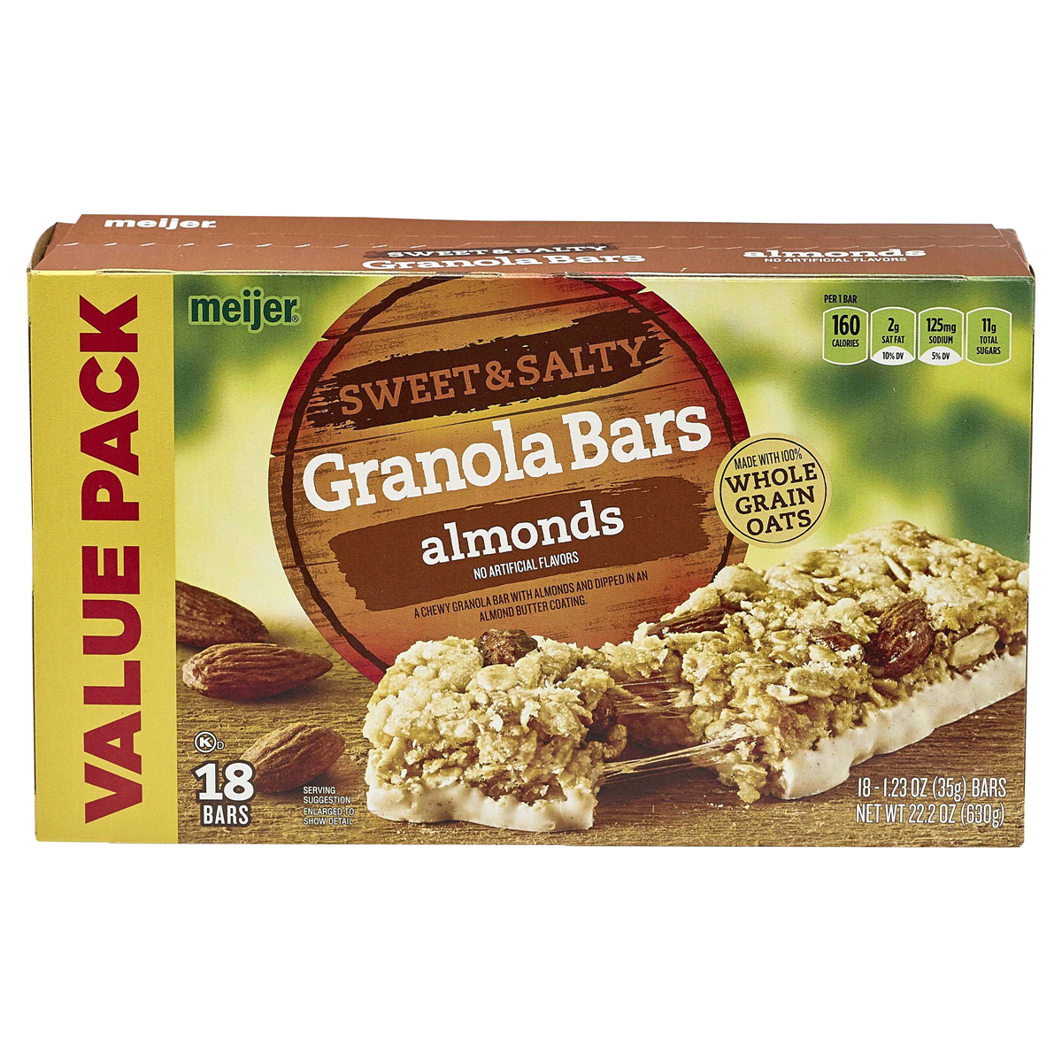 slide 1 of 5, Meijer Sweet & Salty Almond Granola Bars, 18 ct