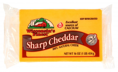 slide 1 of 1, Wisconsin's Finest Sharp Cheddar Cheese Chunk, 1 lb