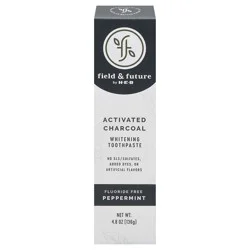 Field & Future by H-E-B Activated Charcoal Fluoride-Free Whitening Toothpaste - Peppermint