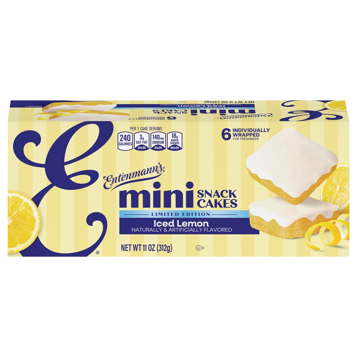 slide 1 of 13, Entenmanns Iced Lemon Mini Snack Cakes - 11 Oz, 11 oz