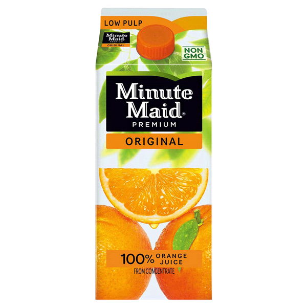 slide 1 of 1, Minute Maid Orange Juice, Original, Low Pulp, 64 oz