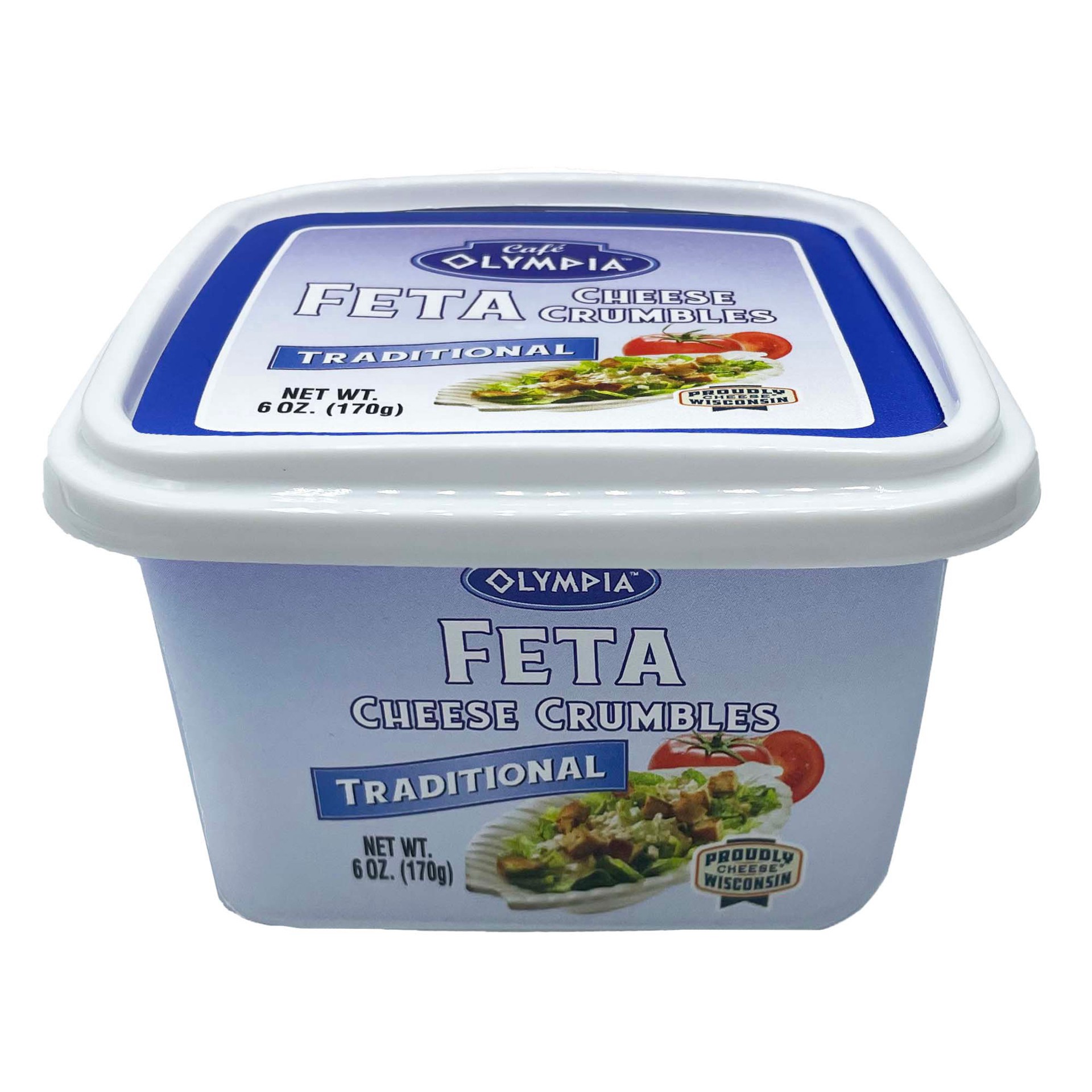 slide 1 of 1, Cafe OLYMPIA Traditional Feta Cheese Crumbles, 6 oz