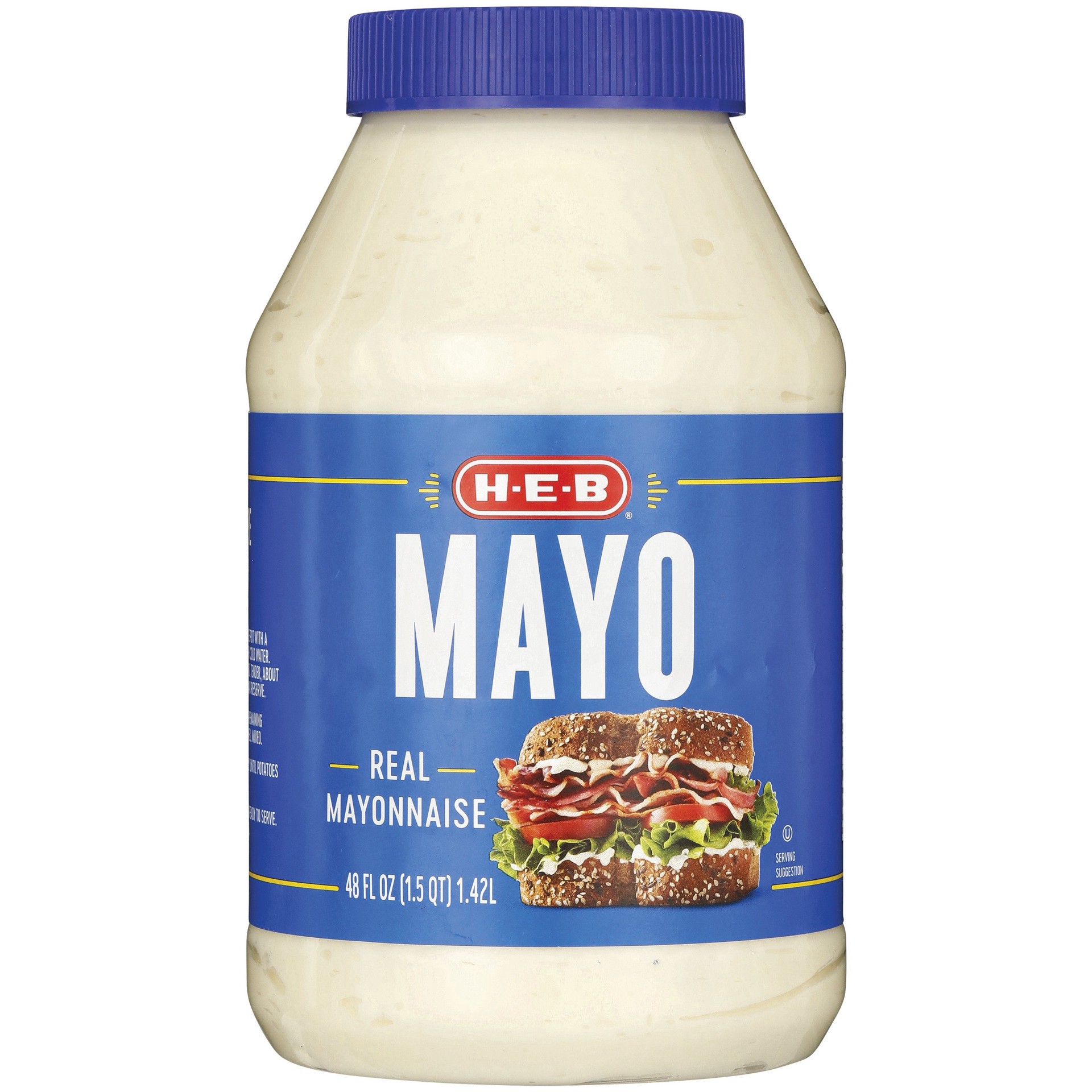 slide 1 of 1, H-E-B Mayo Real Mayonnaise, 48 oz