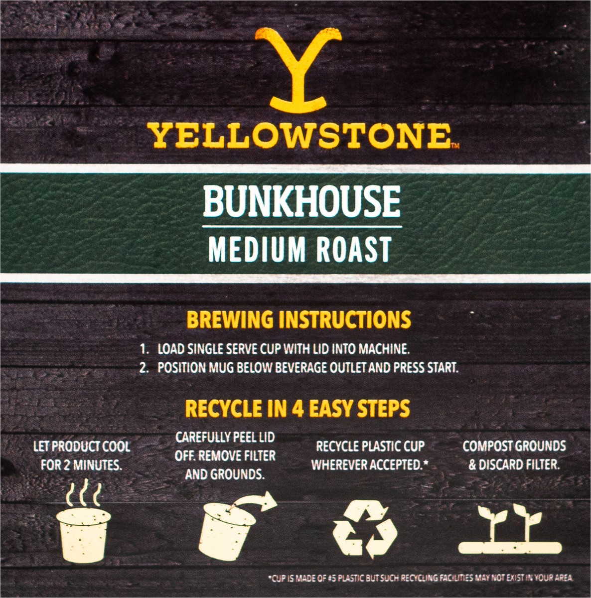 slide 4 of 7, YELLOWSTONE Single Serve Cups Yellowstone Bunk House Medium Roast, 12 ct