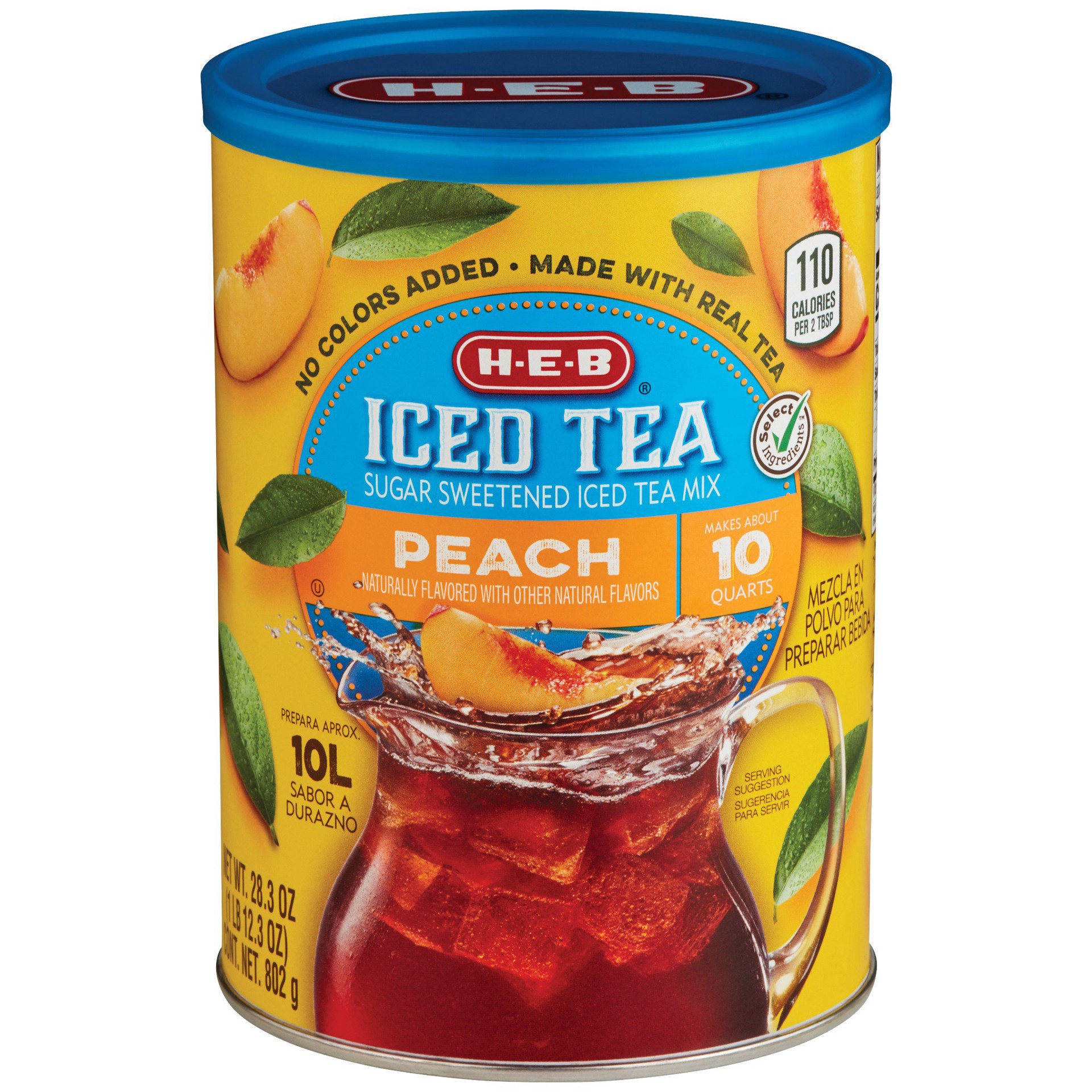 slide 1 of 1, H-E-B Peach Iced Tea Mix - 28.3 oz, 28.3 oz