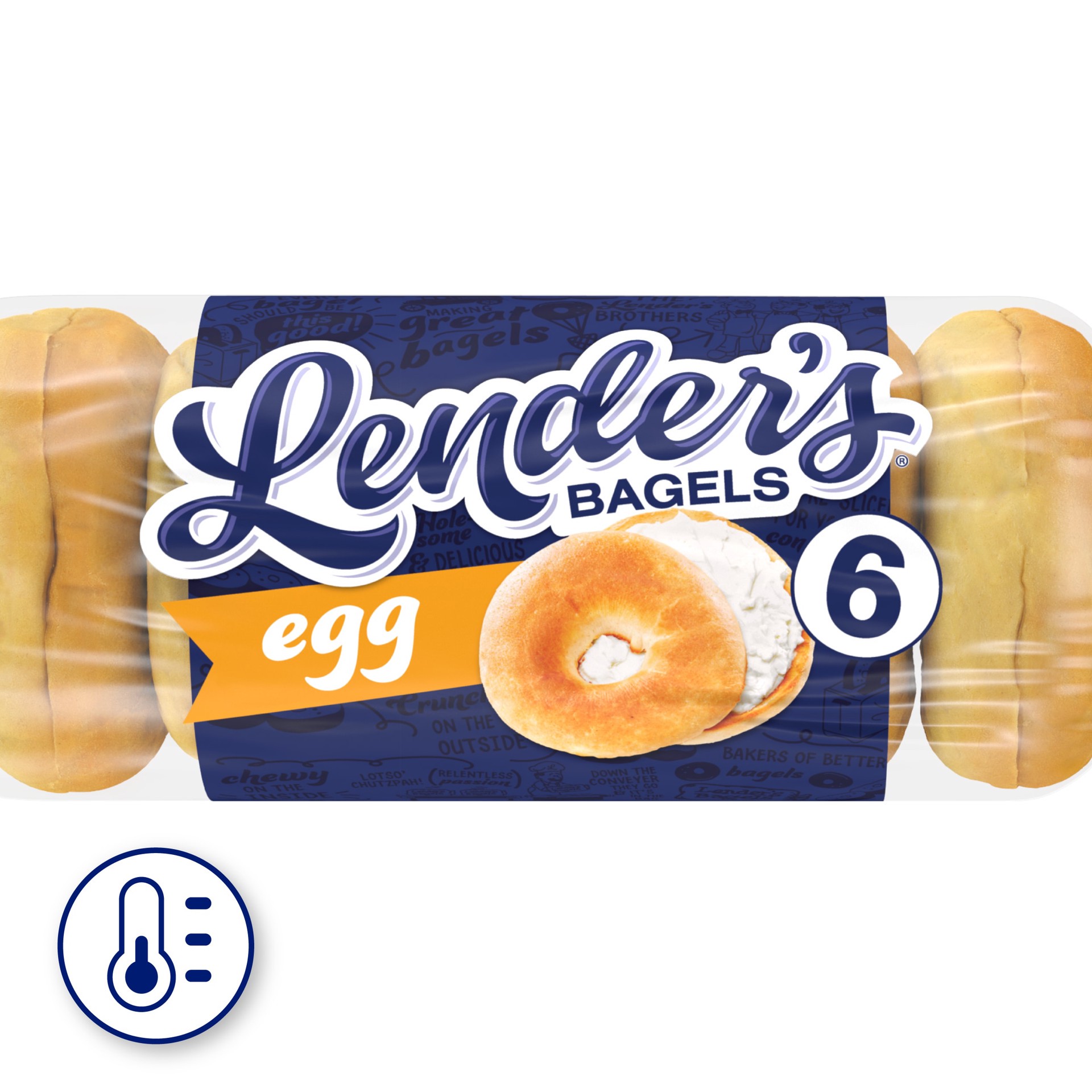 slide 1 of 3, Lender's Original Egg Bagels, 6 count, Pre-sliced Bagels, 17.1 oz Bag, 6 ct